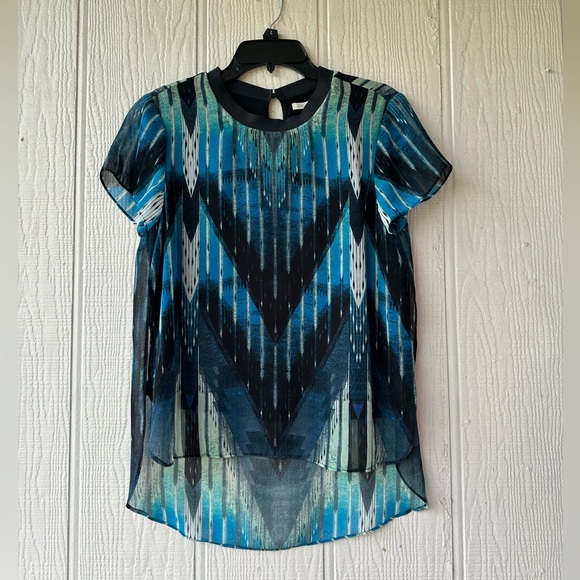 Rachel Roy Ikat Side Slits Top - Picture 3 of 13